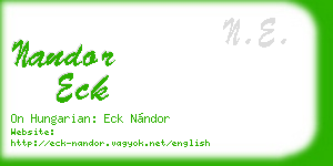 nandor eck business card